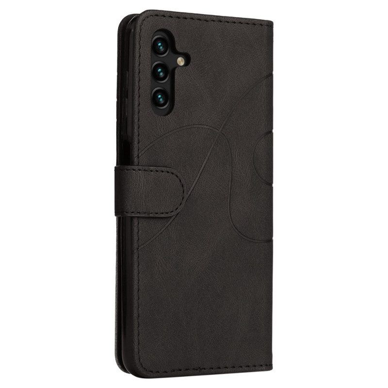 Flip Case Für Samsung Galaxy A14 / A14 5G Mit Kordel Zweifarbiger Riemen