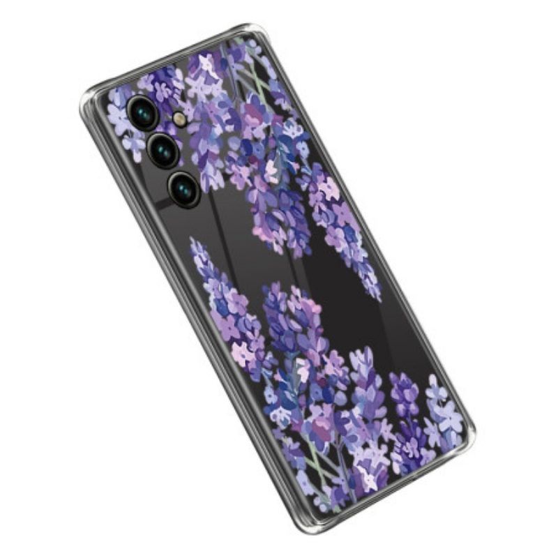 Handyhülle Für Samsung Galaxy A14 / A14 5G Nahtlose Lila Blumen