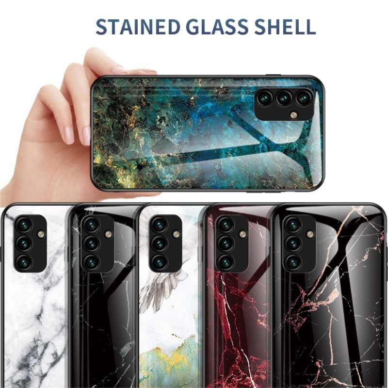 Hülle Für Samsung Galaxy A14 / A14 5G Marmor-gehärtetes Glas