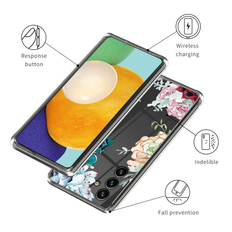 Hülle Für Samsung Galaxy A14 / A14 5G Nahtloser Blumenstrauß
