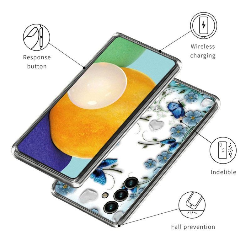 Hülle Für Samsung Galaxy A14 / A14 5G Transparente Schmetterlinge Im Flug
