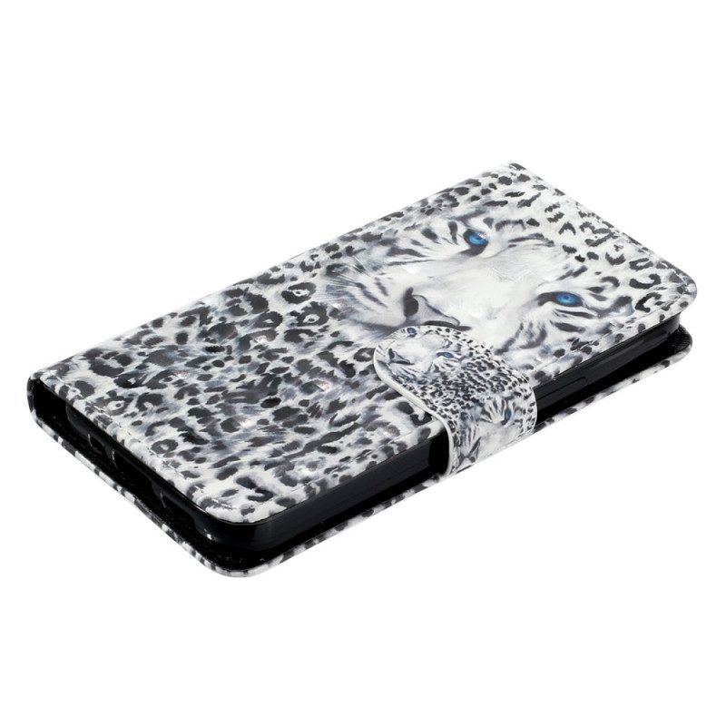 Lederhüllen Für Samsung Galaxy A14 / A14 5G Mit Kordel Riemchen-leopard