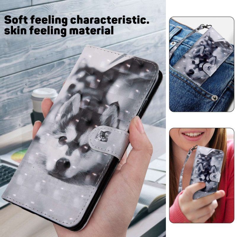 Lederhüllen Für Samsung Galaxy A14 / A14 5G Mit Kordel Thong Husky