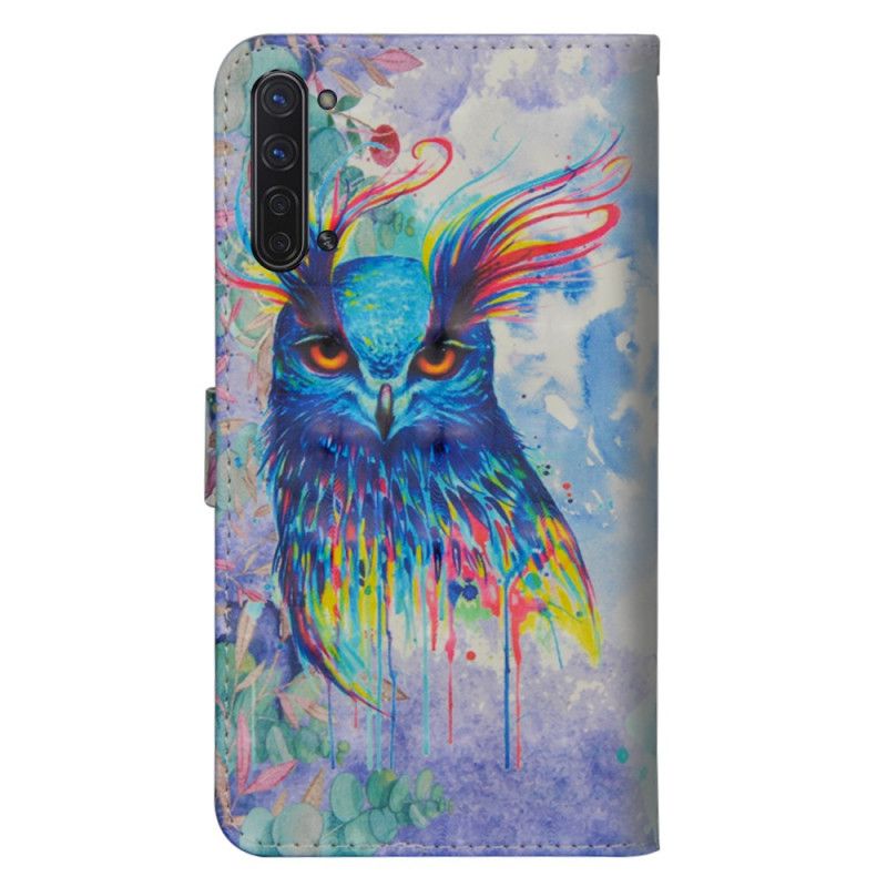 Lederhüllen Für Oppo Find X2 Lite Aquarellvogel