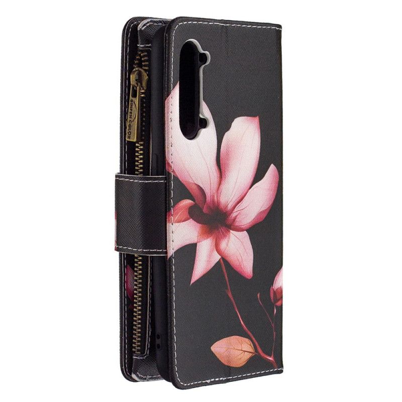 Lederhüllen Für Oppo Find X2 Lite Schwarz Blumentasche Mit Reißverschluss