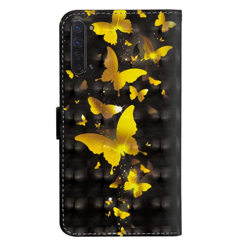 Lederhüllen Oppo Find X2 Lite Handyhülle Gelbe Schmetterlinge
