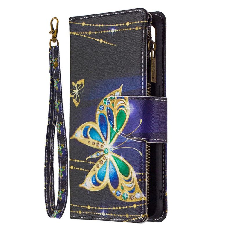 Lederhüllen Oppo Find X2 Lite Handyhülle Royal Butterfly Reißverschlusstasche