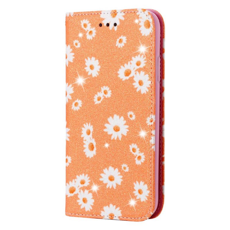 Flip Case Für Xiaomi Redmi Note 9 Pink Gänseblümchen