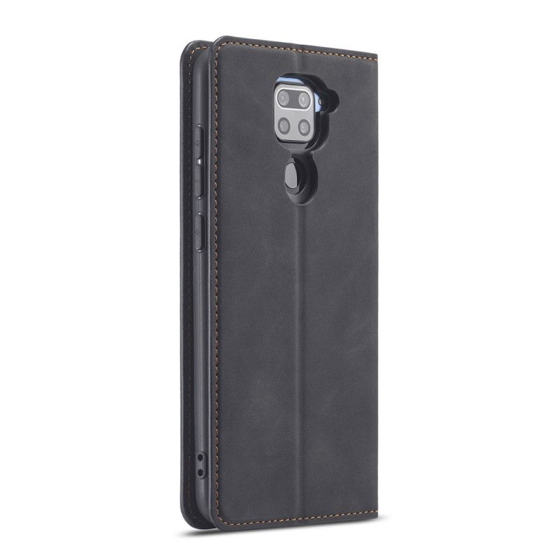 Flip Case Für Xiaomi Redmi Note 9 Schwarz Forwenw Ledereffekt