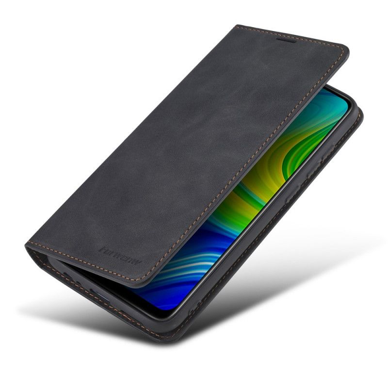 Flip Case Für Xiaomi Redmi Note 9 Schwarz Forwenw Ledereffekt