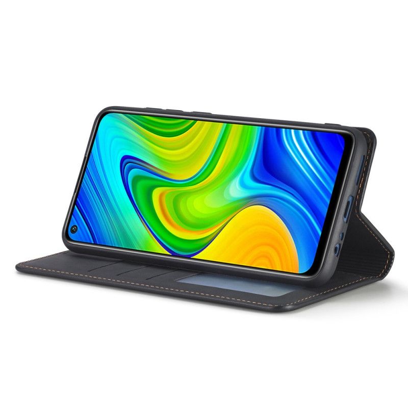 Flip Case Für Xiaomi Redmi Note 9 Schwarz Forwenw Ledereffekt
