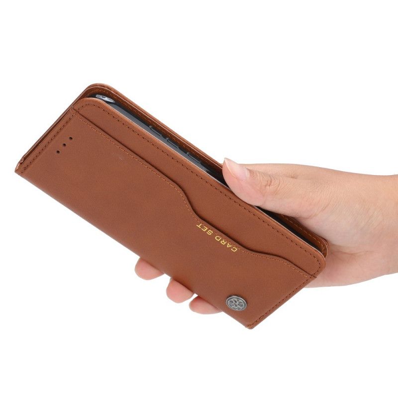 Flip Case Xiaomi Redmi Note 9 Schwarz Kartenhalter Aus Kunstleder