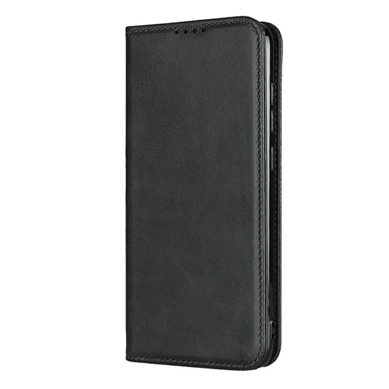 Flip Case Xiaomi Redmi Note 9 Schwarz Premium-Kunstledernähte