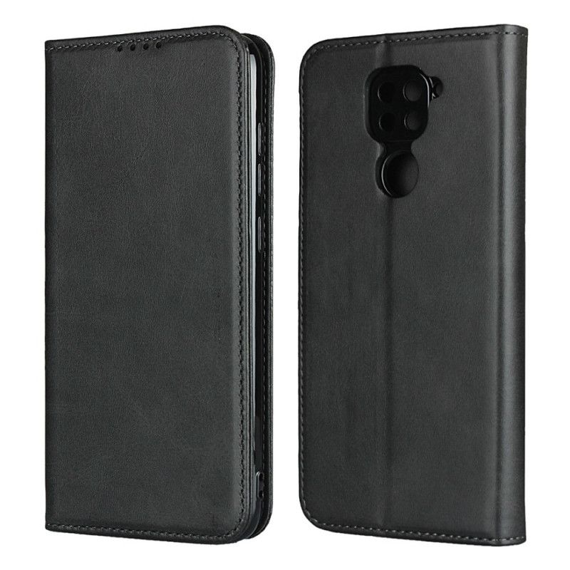 Flip Case Xiaomi Redmi Note 9 Schwarz Premium-Kunstledernähte