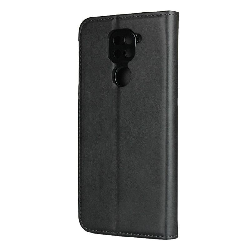 Flip Case Xiaomi Redmi Note 9 Schwarz Premium-Kunstledernähte