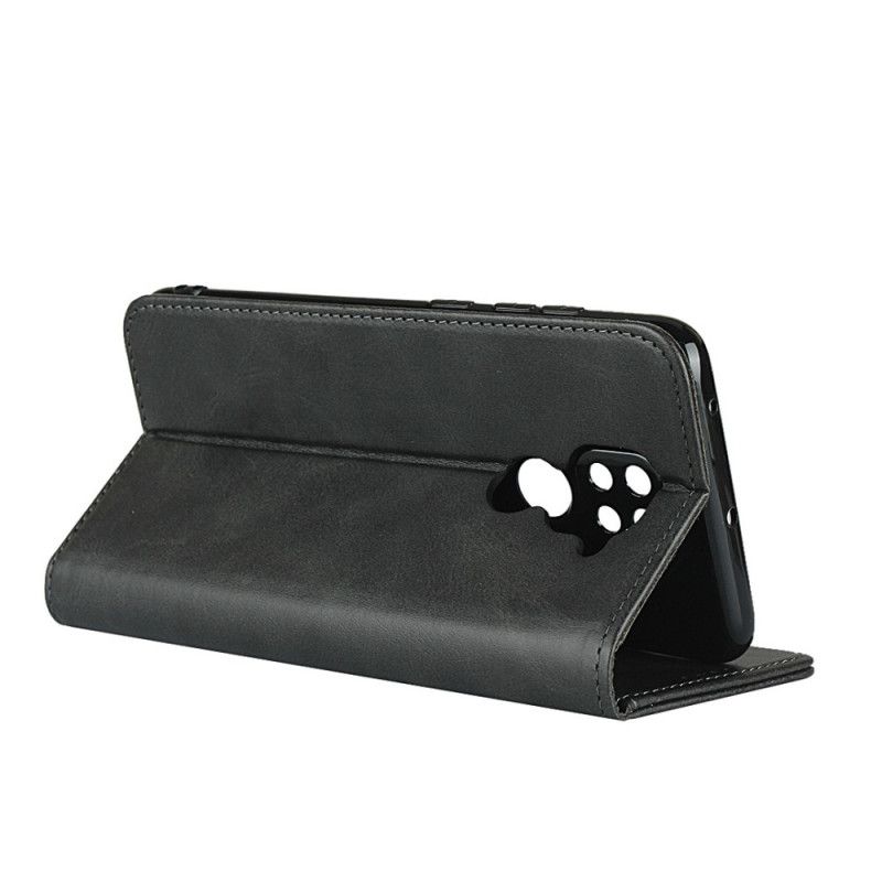 Flip Case Xiaomi Redmi Note 9 Schwarz Premium-Kunstledernähte
