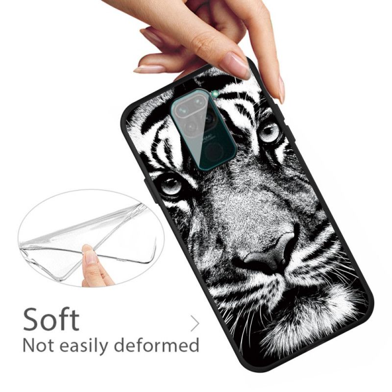 Hülle Für Xiaomi Redmi Note 9 Schwarzweiss-Tiger