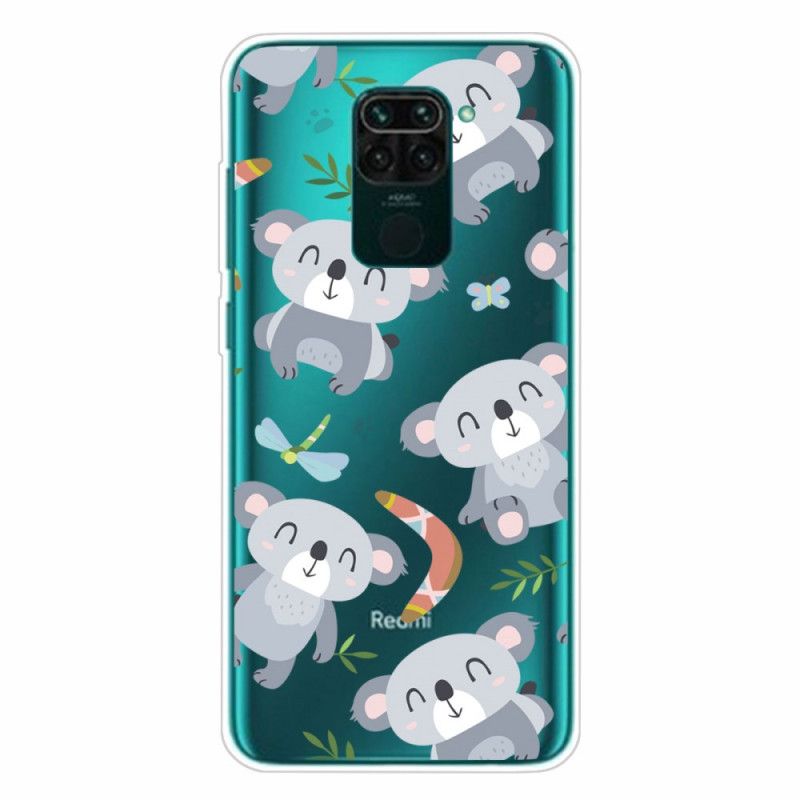 Hülle Xiaomi Redmi Note 9 Handyhülle Kleine Graue Pandas