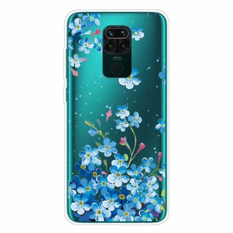 Hülle Xiaomi Redmi Note 9 Handyhülle Strauß Blauer Blumen