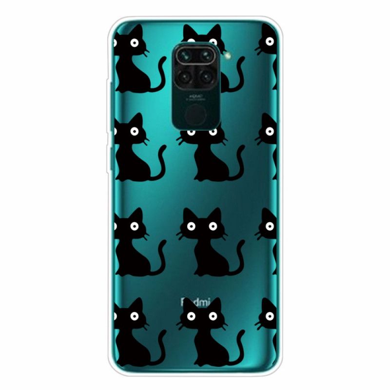 Hülle Xiaomi Redmi Note 9 Mehrere Schwarze Katzen