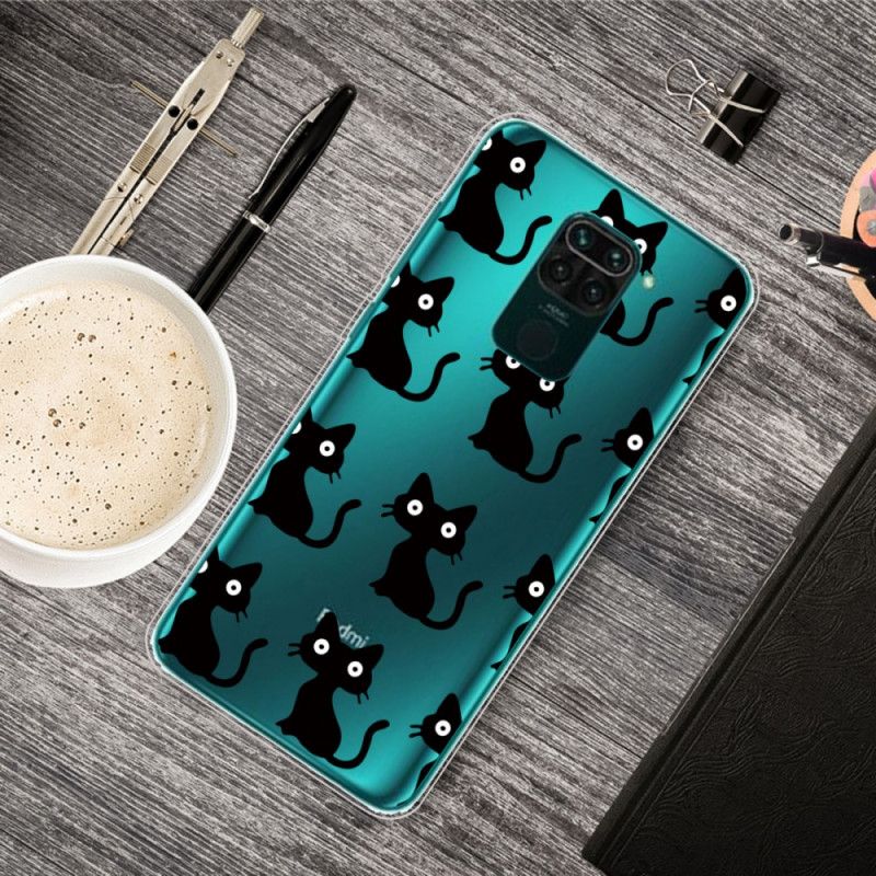 Hülle Xiaomi Redmi Note 9 Mehrere Schwarze Katzen