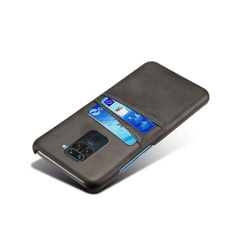 Hülle Xiaomi Redmi Note 9 Schwarz Doppelter Ksq-Kartenhalter