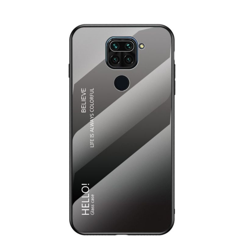 Hülle Xiaomi Redmi Note 9 Schwarz Hallo Gehärtetes Glas