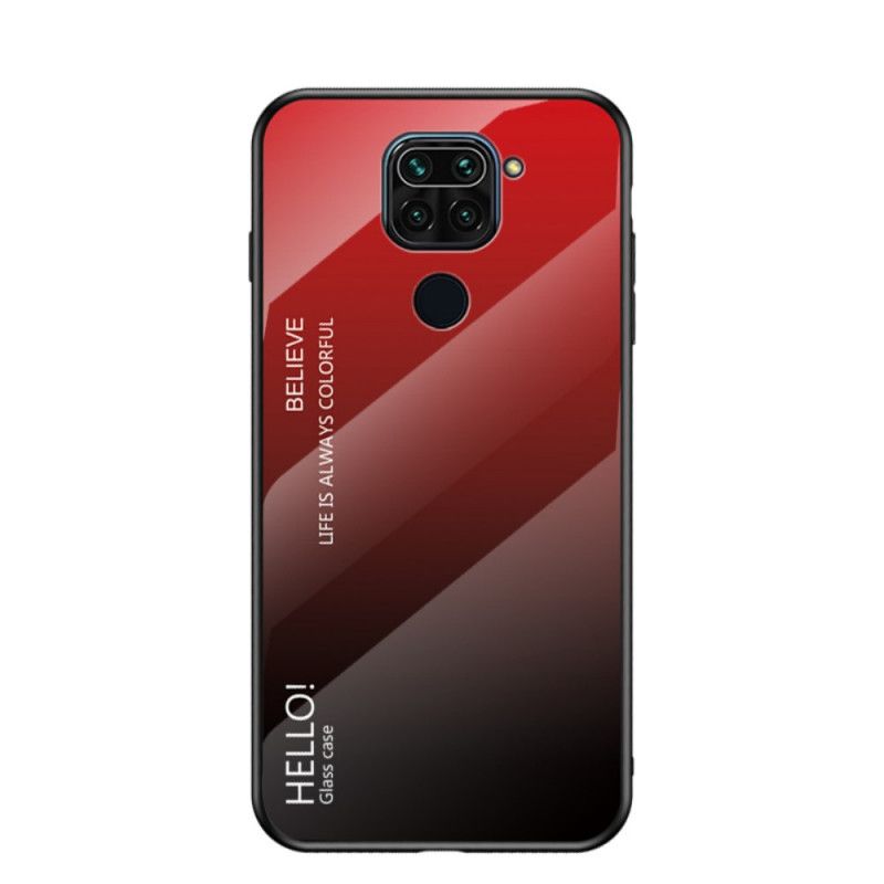 Hülle Xiaomi Redmi Note 9 Schwarz Hallo Gehärtetes Glas