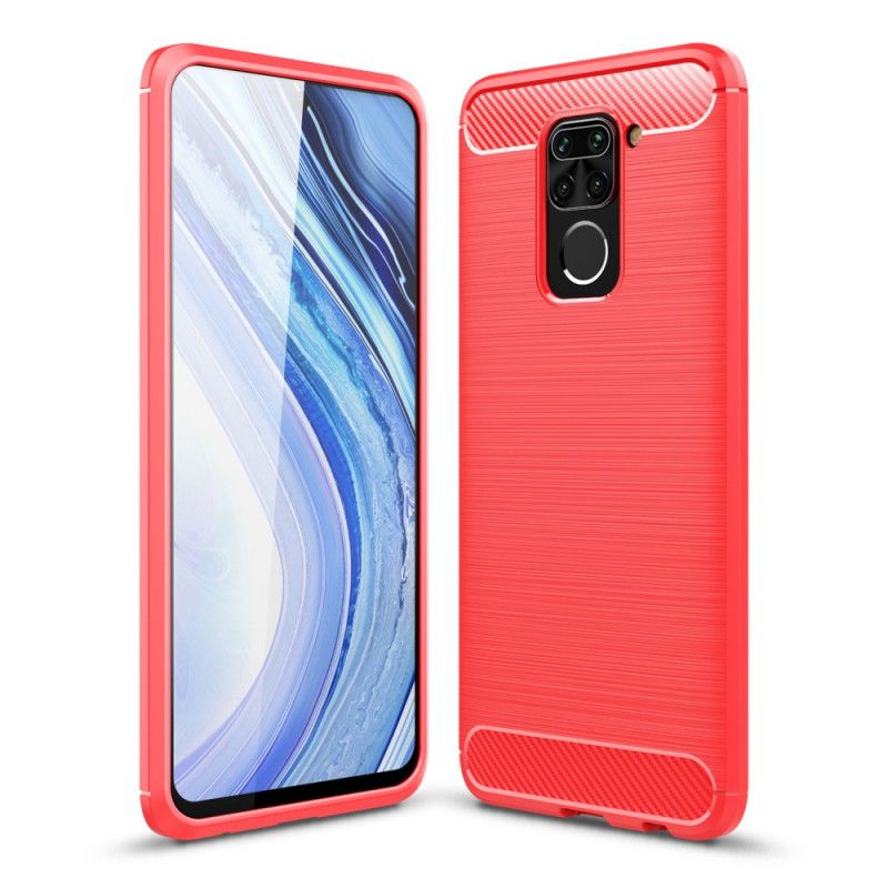 Hülle Xiaomi Redmi Note 9 Schwarz Handyhülle Gebürstete Kohlefaser