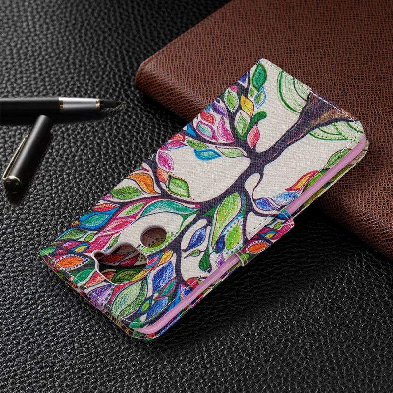 Lederhüllen Für Xiaomi Redmi Note 9 Farbiger Baum