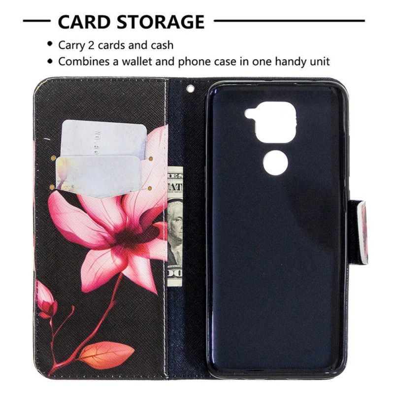 Lederhüllen Xiaomi Redmi Note 9 Rosa Blume