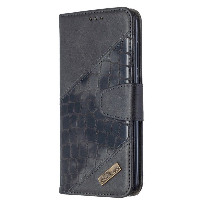 Lederhüllen Xiaomi Redmi Note 9 Schwarz Klassischer Krokodilhauteffekt
