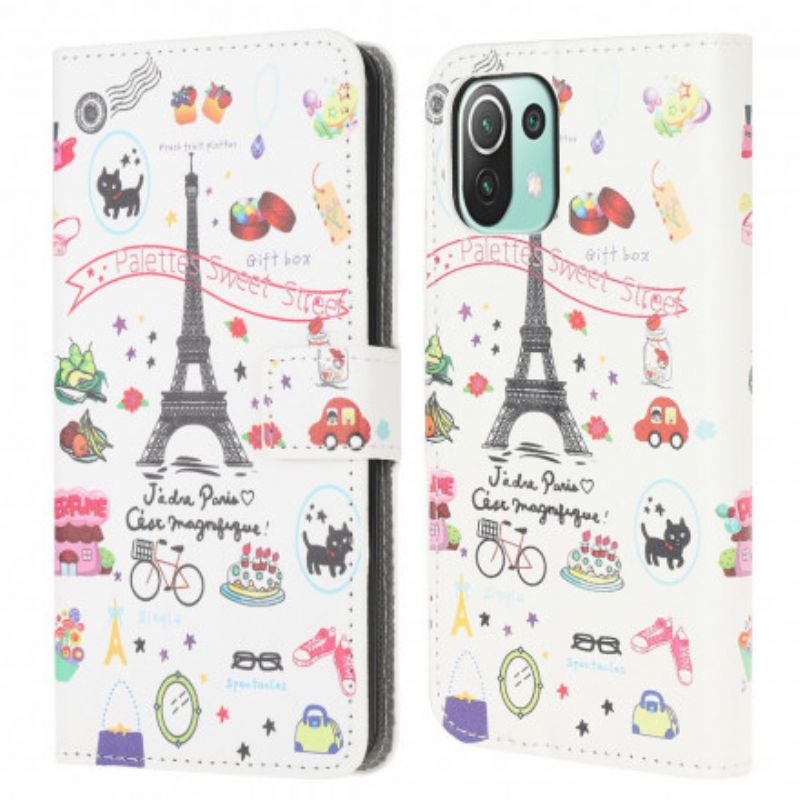 Lederhüllen Für Xiaomi Mi 11 Lite 5g Ne / Mi 11 Lite 4g / 5g Ich Liebe Paris