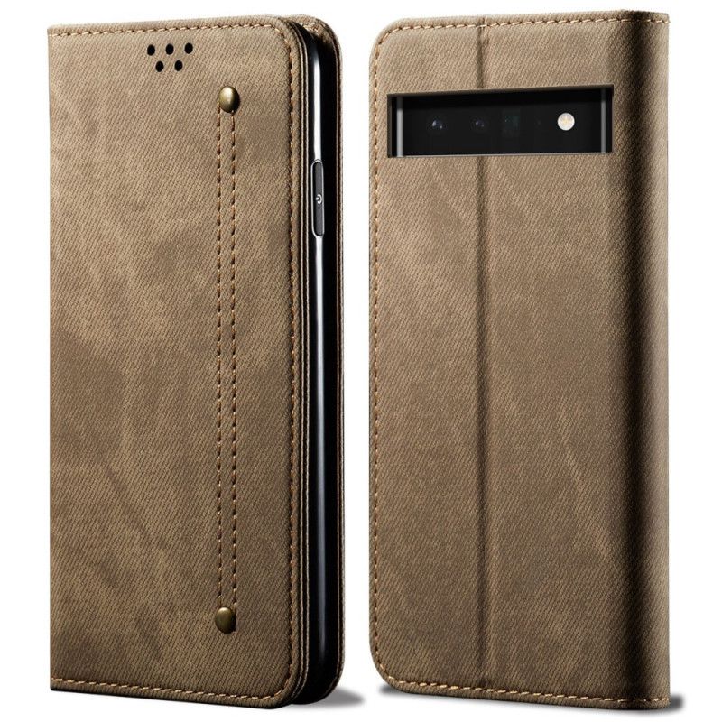 Flip Case Google Pixel 6 Pro Handyhülle Jeansstoff