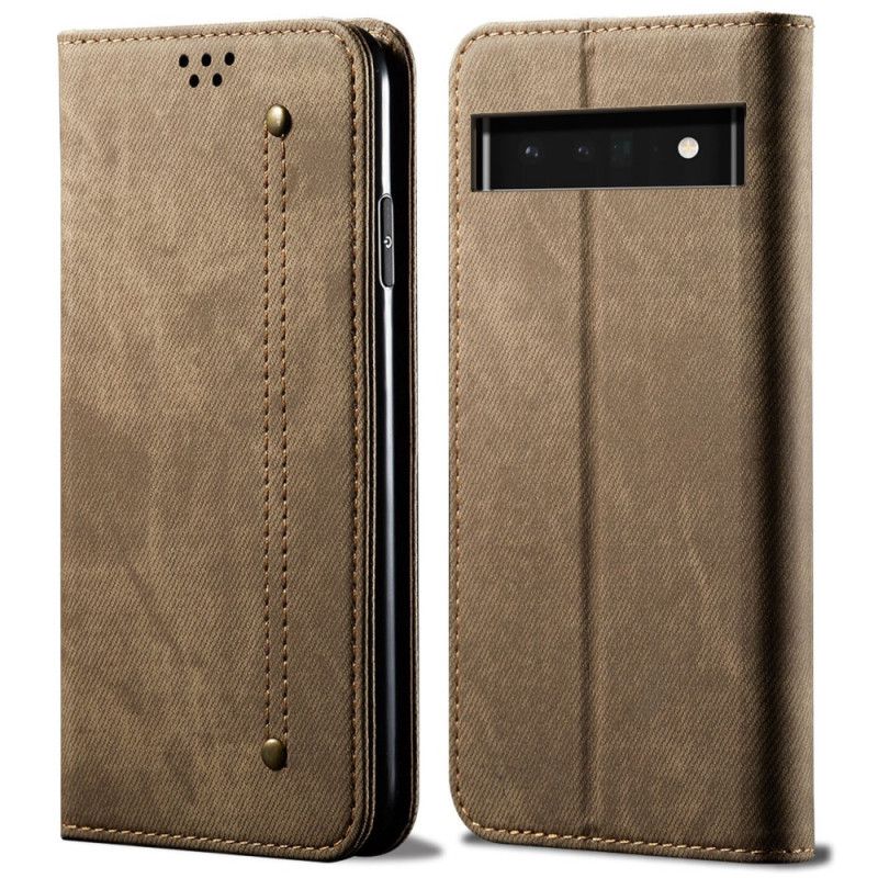 Flip Case Google Pixel 6 Pro Handyhülle Jeansstoff