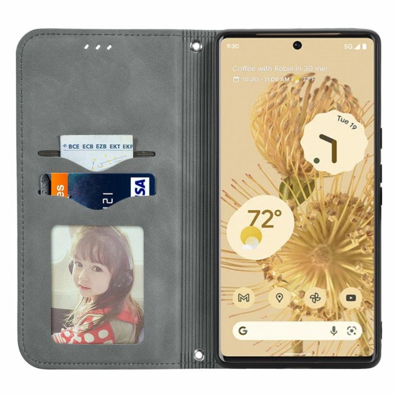 Flip Case Google Pixel 6 Pro Hautnahes Vintage-design