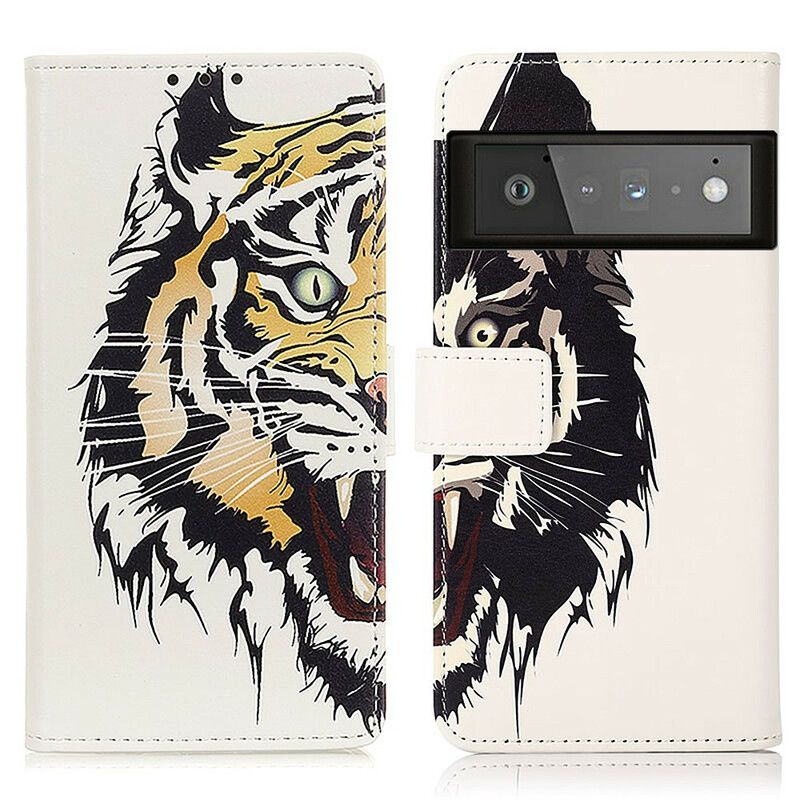 Lederhüllen Für Google Pixel 6 Pro Wilder Tiger