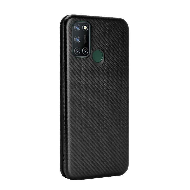 Flip Case Für Realme 7i Schwarz Kohlenstoffsilikon