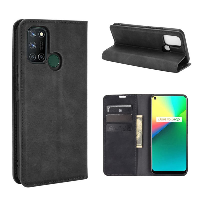 Flip Case Realme 7i Schwarz Hautberührung