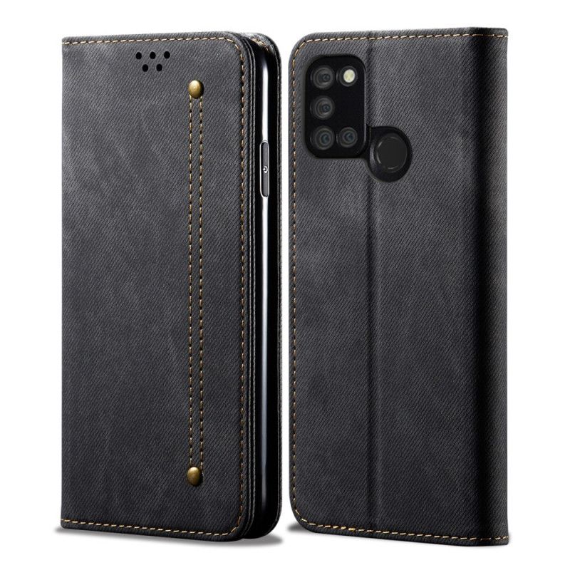 Flip Case Realme 7i Schwarz Jeansstoff