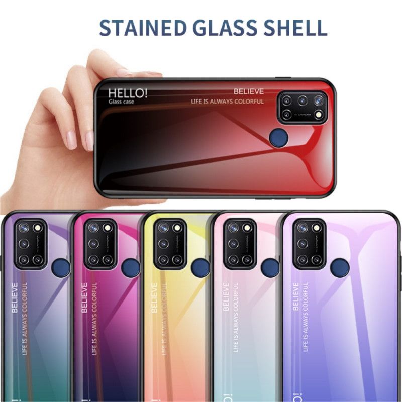 Hülle Realme 7i Schwarz Hallo Gehärtetes Glas