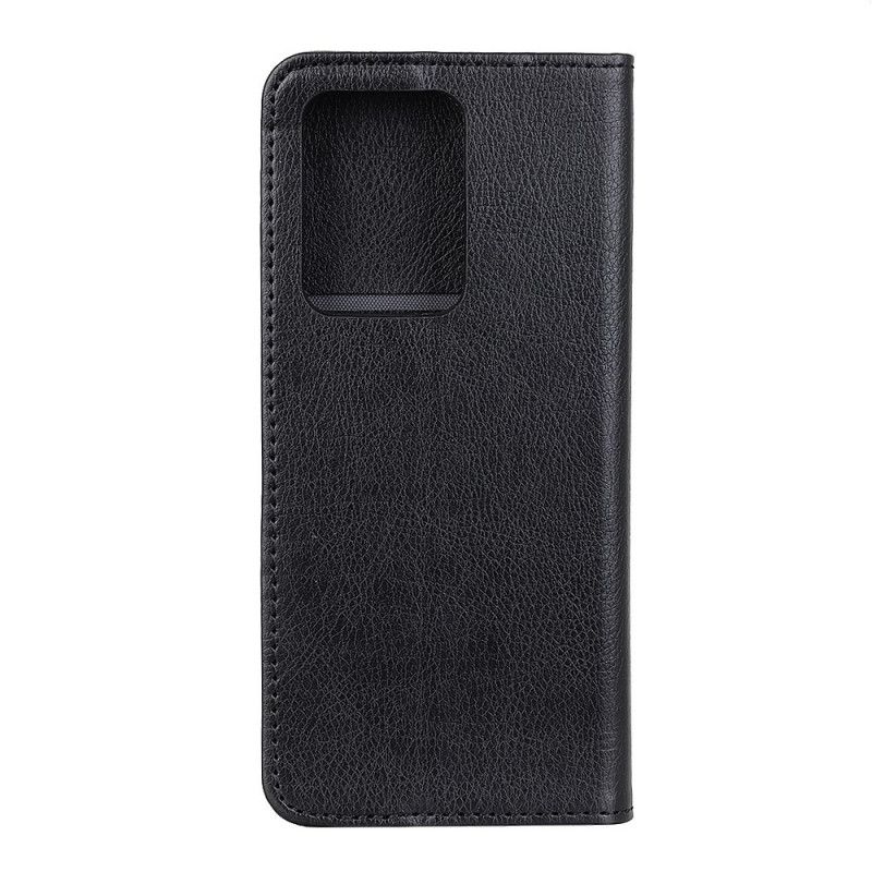 Flip Case Samsung Galaxy Note 20 Ultra Schwarz Geteiltes Litschileder