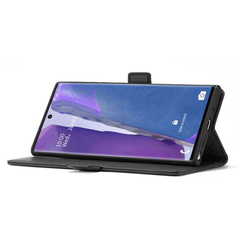Flip Case Samsung Galaxy Note 20 Ultra Schwarz Lc.Imeeke Ledereffekt