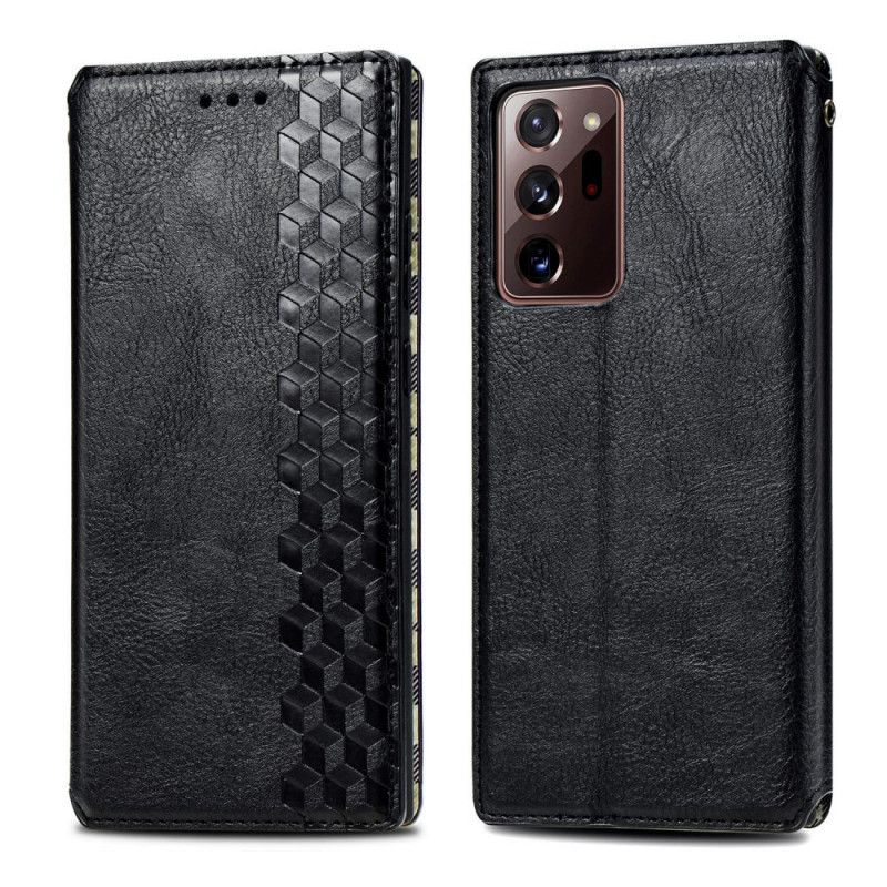 Flip Case Samsung Galaxy Note 20 Ultra Schwarz Lederband Mit Diamanteffekt