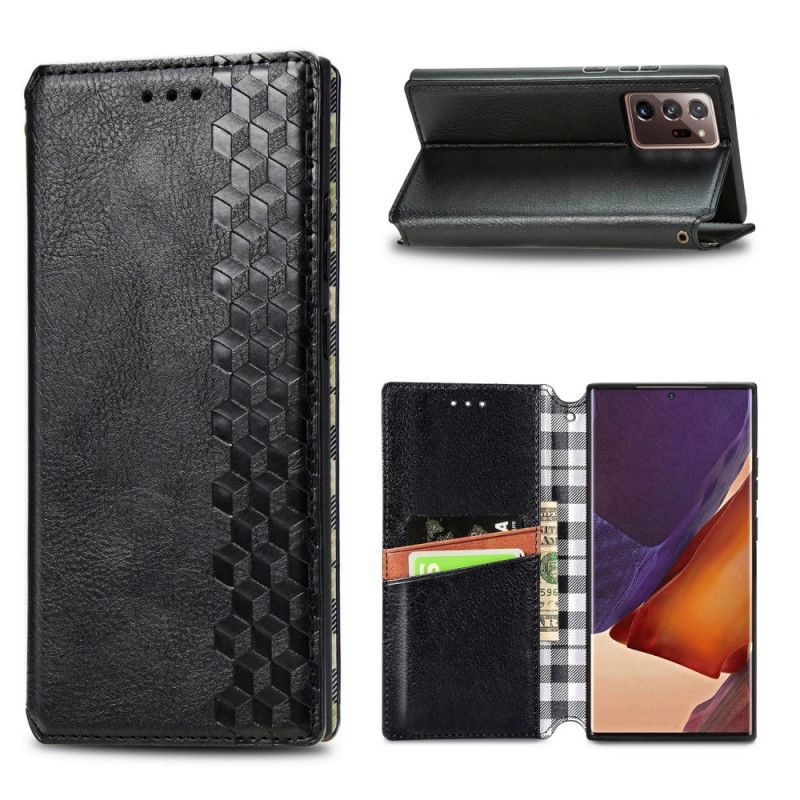 Flip Case Samsung Galaxy Note 20 Ultra Schwarz Lederband Mit Diamanteffekt