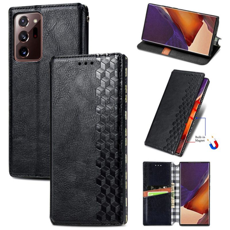 Flip Case Samsung Galaxy Note 20 Ultra Schwarz Lederband Mit Diamanteffekt