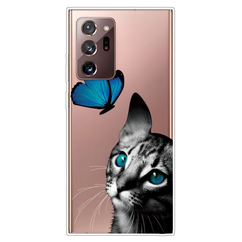 Hülle Samsung Galaxy Note 20 Ultra Handyhülle Katze Und Schmetterling