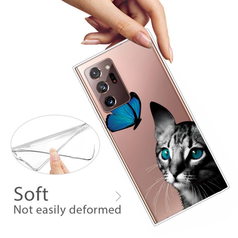 Hülle Samsung Galaxy Note 20 Ultra Handyhülle Katze Und Schmetterling