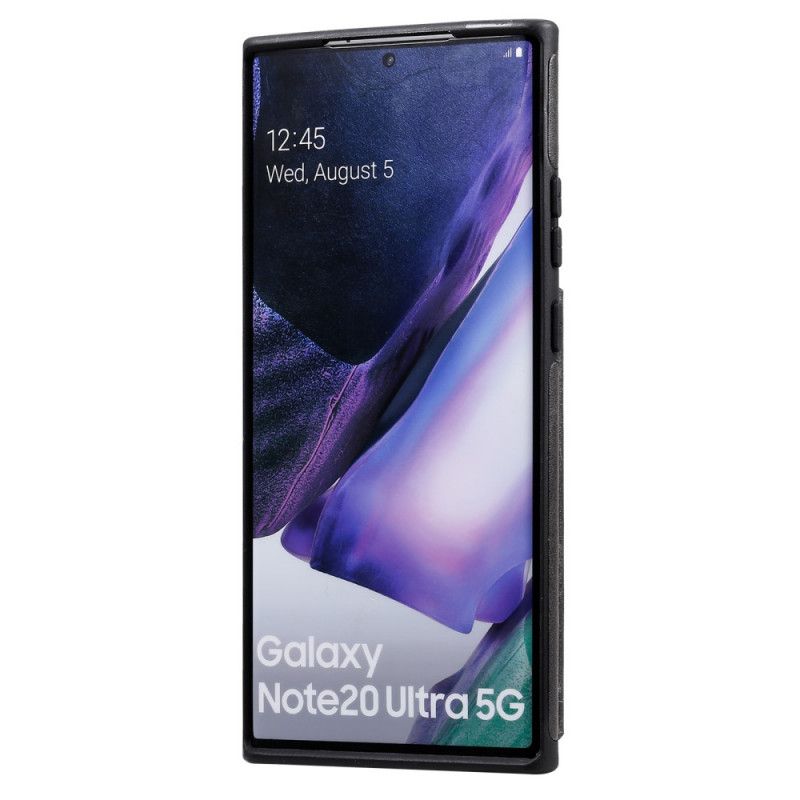 Hülle Samsung Galaxy Note 20 Ultra Schwarz Unterstützung Für Kartenhalter Mit Ledereffekt