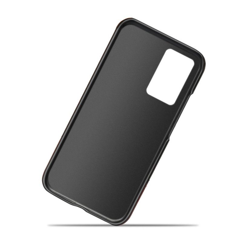 Hülle Samsung Galaxy Note 20 Ultra Schwarz Zweifarbiger Ledereffekt Ksq